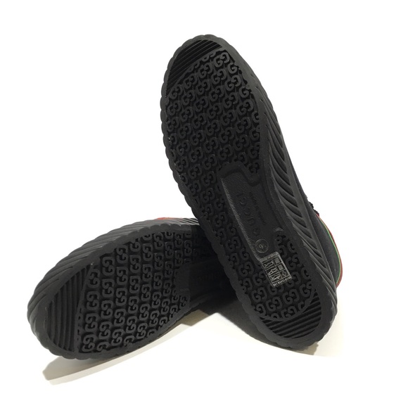 GUCCI INTERLOCKING G HIGH TOP SNEAKERS -BLACK CANVAS -MEN’S US 10 -NEW - Picture 11 of 11